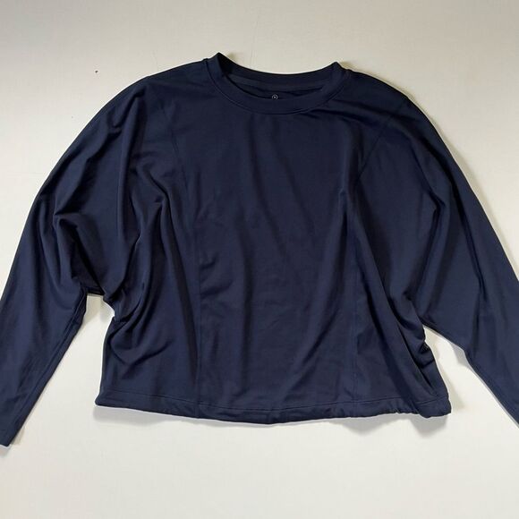 Sweaty Better NAVY After Class Cropped Sweater Small - Picture 7 of 12